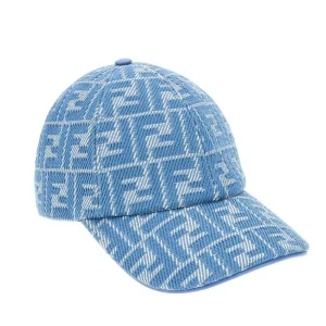 Discount FF jacquard denim baseball cap Hats And Gloves