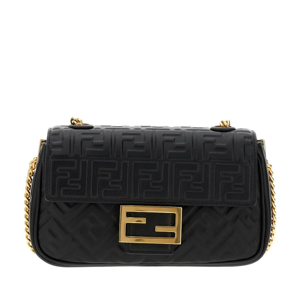 ff_nappa_leather_baguette_0.webp Discount FF nappa leather Baguette Chain Midi bag Shoulder Bags