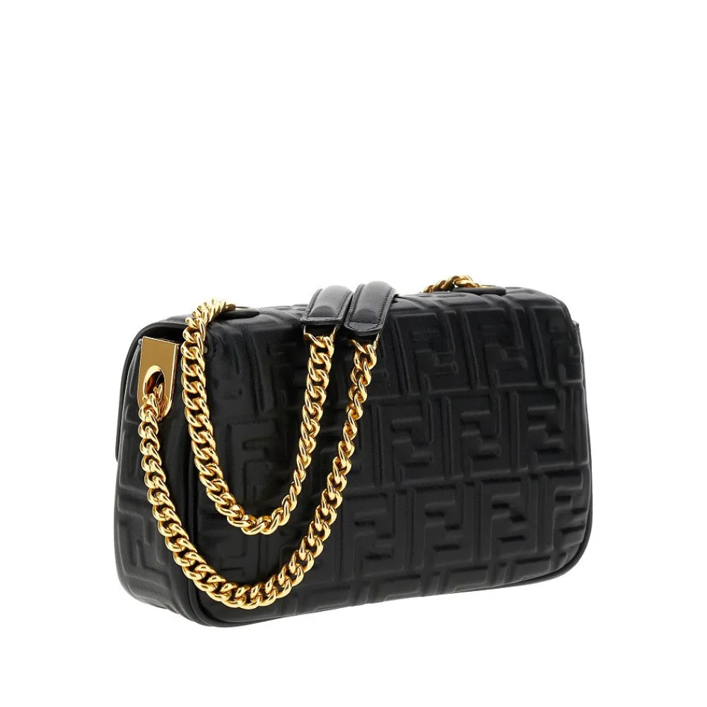 ff_nappa_leather_baguette_1.webp Discount FF nappa leather Baguette Chain Midi bag Shoulder Bags