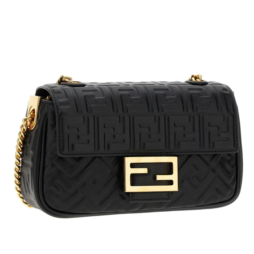 ff_nappa_leather_baguette_3.webp Discount FF nappa leather Baguette Chain Midi bag Shoulder Bags