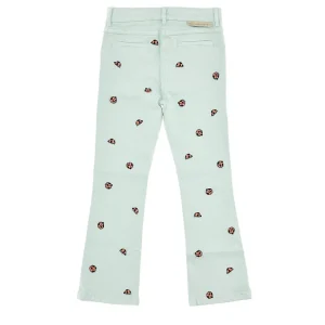 New Flared jeans with embroidered ladybugs Kids Clothing