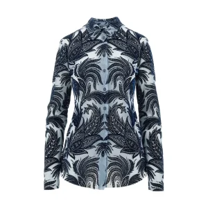 Sale Flocked Paisley tulle shirt Shirts