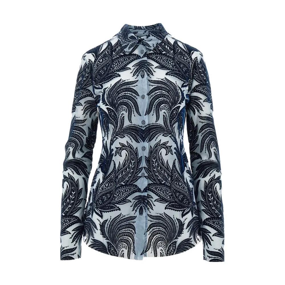 flocked_paisley_tulle_shi_0.webp Sale Flocked Paisley tulle shirt Shirts