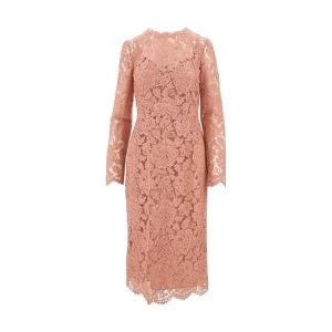 Clearance Floral cordonetto lace midi dress Dresses