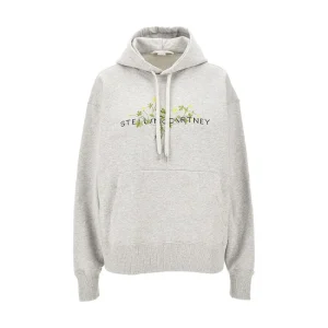 Outlet Floral embroidery mélange hoodie Sweatshirts