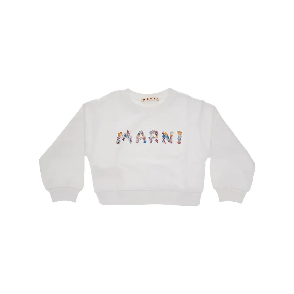 floral_logo_print_crewnec_0.webp Outlet Floral logo print crewneck sweatshirt Kids Clothing