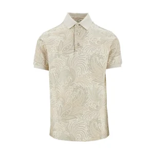 Sale Floral Paisley print piquet polo shirt T-Shirts And Polo Shirts