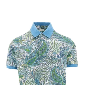 Clearance Floral Paisley print piquet polo shirt T-Shirts And Polo Shirts