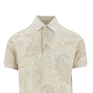 Sale Floral Paisley print piquet polo shirt T-Shirts And Polo Shirts