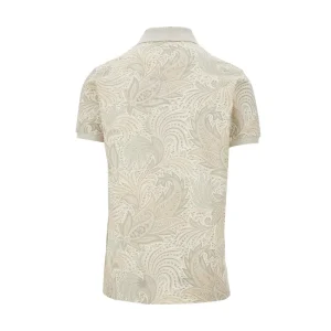 Sale Floral Paisley print piquet polo shirt T-Shirts And Polo Shirts
