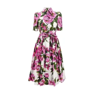 Discount Floral poplin midi shirt dress Dresses