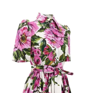 Discount Floral poplin midi shirt dress Dresses