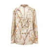 Hot Floral print silk jersey jacket Jackets