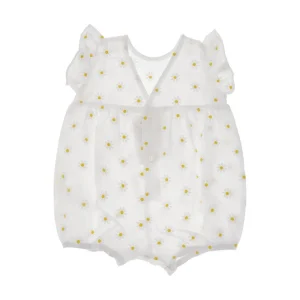 Outlet Flowers embroidery cotton rompers Kids Clothing