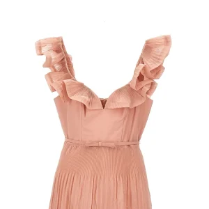 Clearance Frilled pleated midi dress Dresses