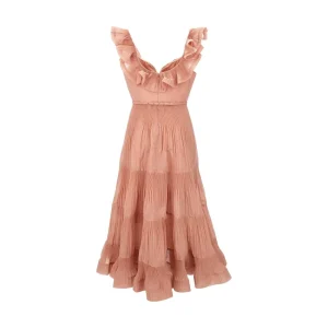 Clearance Frilled pleated midi dress Dresses
