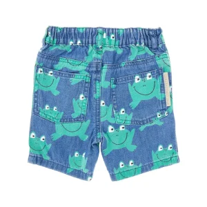 Clearance Frogs print denim shorts Kids/BOY Clothing