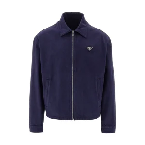 Hot Gabardine blouson with logo patch Jackets