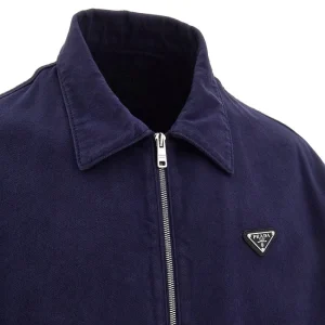 Hot Gabardine blouson with logo patch Jackets