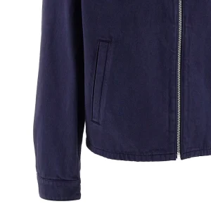 Hot Gabardine blouson with logo patch Jackets