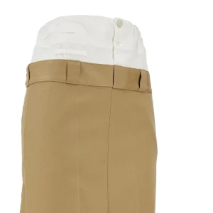 Outlet Gabardine long skirt with split Skirts