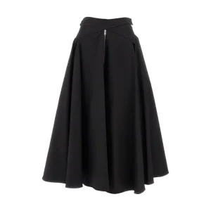 Fashion Gabardine midi skirt Skirts