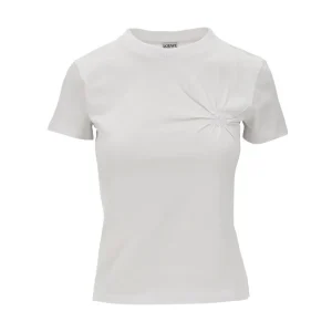 Hot Gathered Anagram embroidery T-shirt Tops