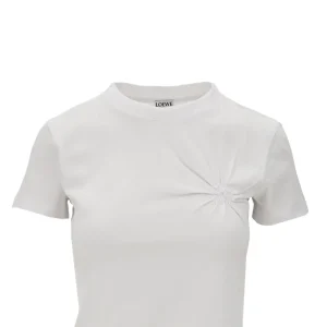 Hot Gathered Anagram embroidery T-shirt Tops