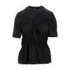 Hot Gathered cotton T-shirt Tops