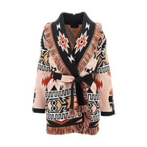 Outlet Geometric Roots jacquard wool cardigan Knitwear
