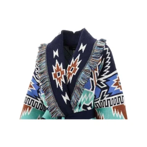 New Geometric Roots jacquard wool cardigan Knitwear