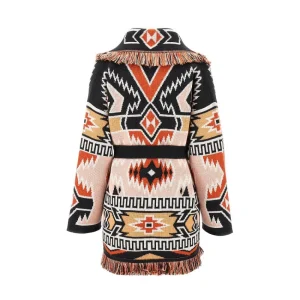 Outlet Geometric Roots jacquard wool cardigan Knitwear
