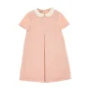 Hot GG jacquard wool mini dress with collar Kids Clothing