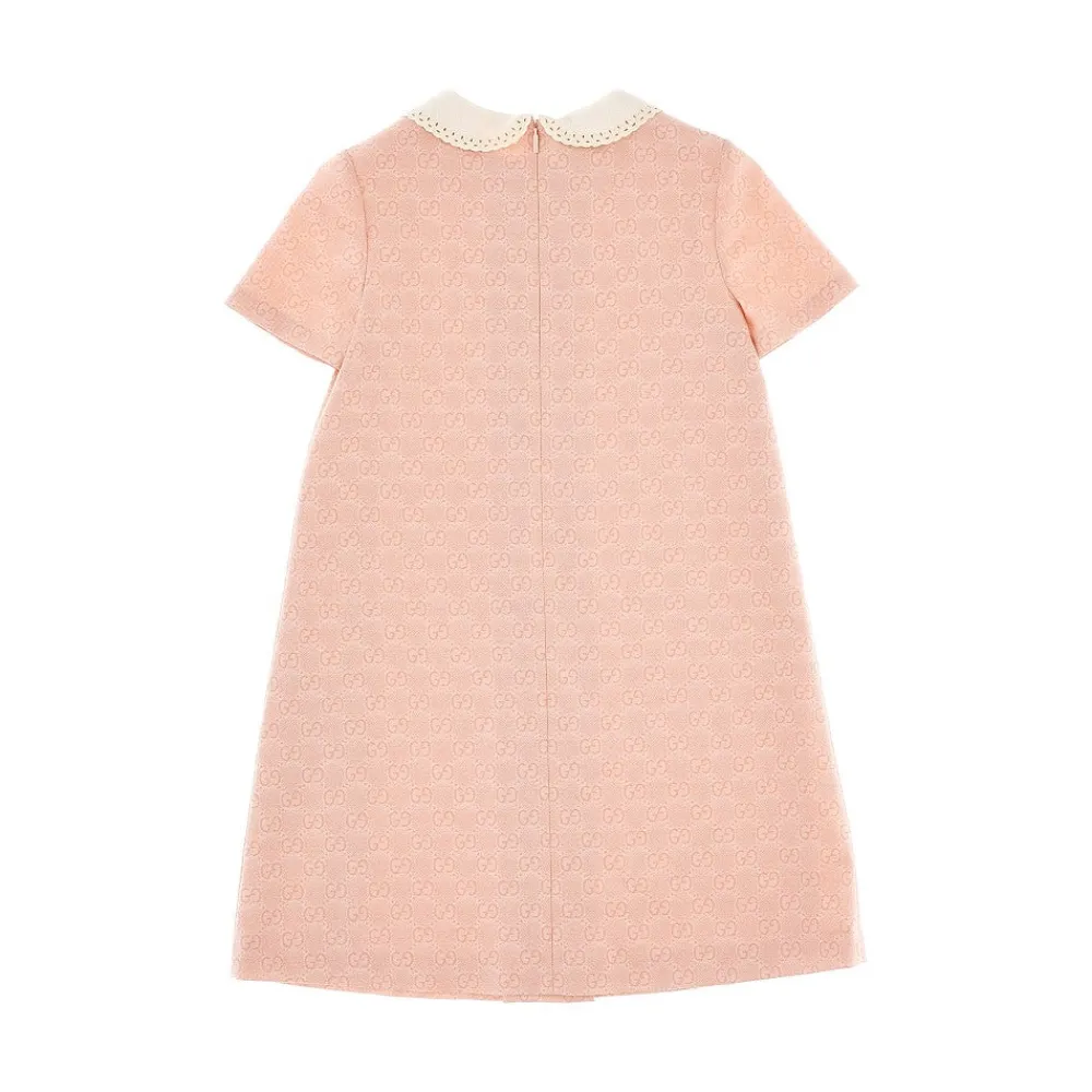 gg_jacquard_wool_mini_dre_1.webp Hot GG jacquard wool mini dress with collar Kids Clothing