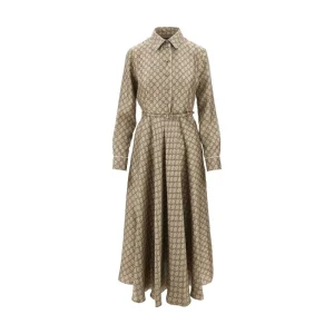 Hot GG silk twill midi dress Dresses