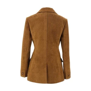 Online GG suede leather double-breasted jacket Jackets