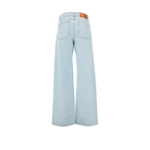 Online Glittered denim wide-leg jeans Jeans