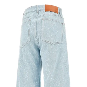 Online Glittered denim wide-leg jeans Jeans