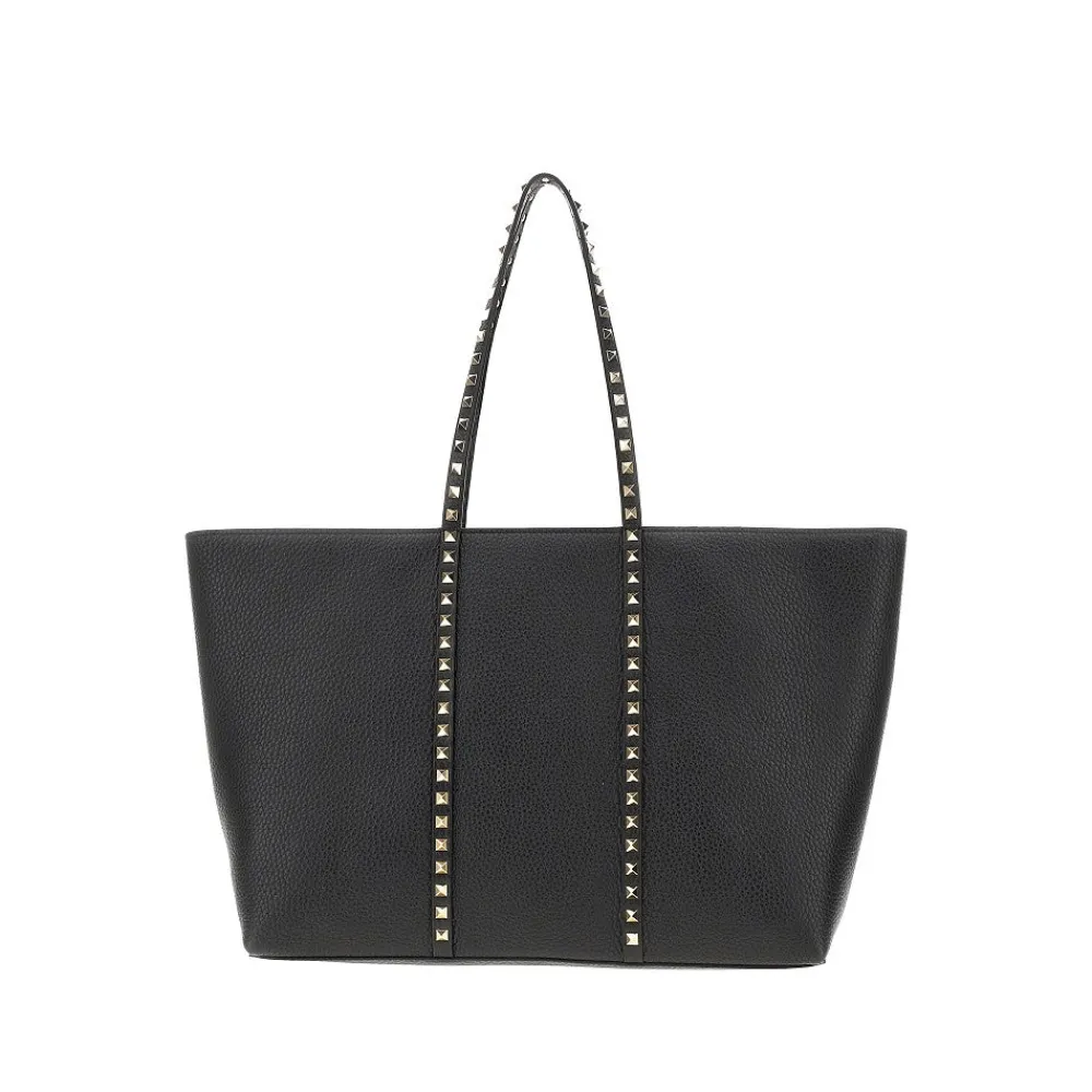 grained_leather_rockstud__0-1.webp Fashion Grained leather 'Rockstud' shopping bag Shoulder Bags | Shopping Bags