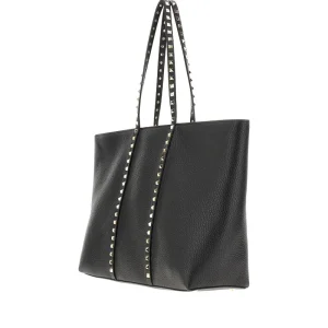 Fashion Grained leather 'Rockstud' shopping bag Shoulder Bags | Shopping Bags