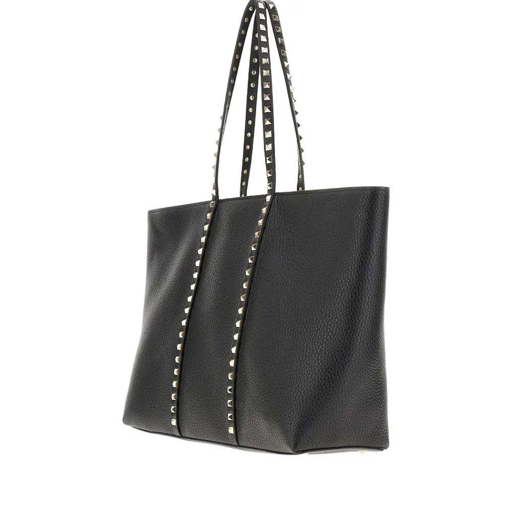 grained_leather_rockstud__1-1.webp Fashion Grained leather 'Rockstud' shopping bag Shoulder Bags | Shopping Bags