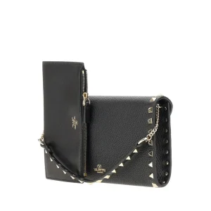 Best Grained leather 'Rockstud' clutch with chain Shoulder Bags
