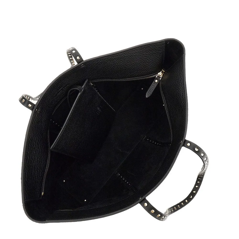 grained_leather_rockstud__2-1.webp Fashion Grained leather 'Rockstud' shopping bag Shoulder Bags | Shopping Bags