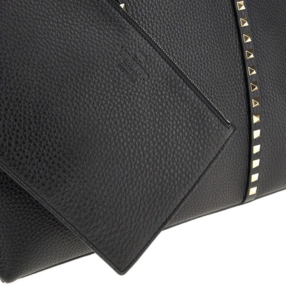 grained_leather_rockstud__3-1.webp Fashion Grained leather 'Rockstud' shopping bag Shoulder Bags | Shopping Bags