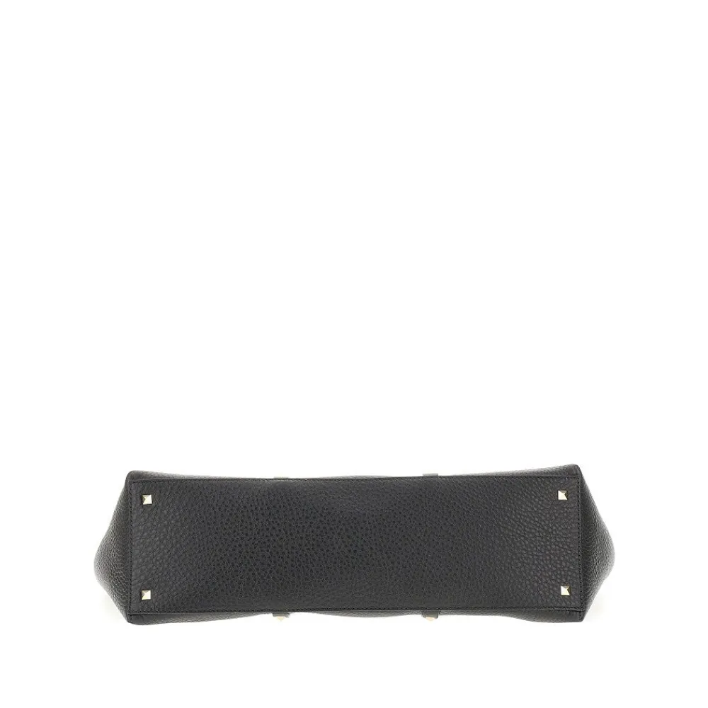 grained_leather_rockstud__4.webp Fashion Grained leather 'Rockstud' shopping bag Shoulder Bags | Shopping Bags