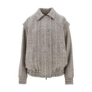 Discount Herringbone wool-blend bomber jacket Jackets