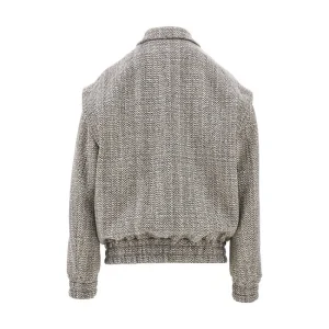 Discount Herringbone wool-blend bomber jacket Jackets