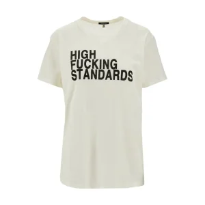 Fashion High Fucking Standards' print T-shirt Tops