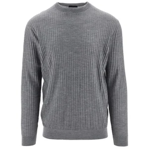 Online Inside-out ribbed wool sweater Knitwear