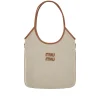 New Ivy' canvas and leather tote bag Shoulder Bags